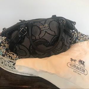 COACH Madison *Black* SEQUIN Sophia SATCHEL Bag